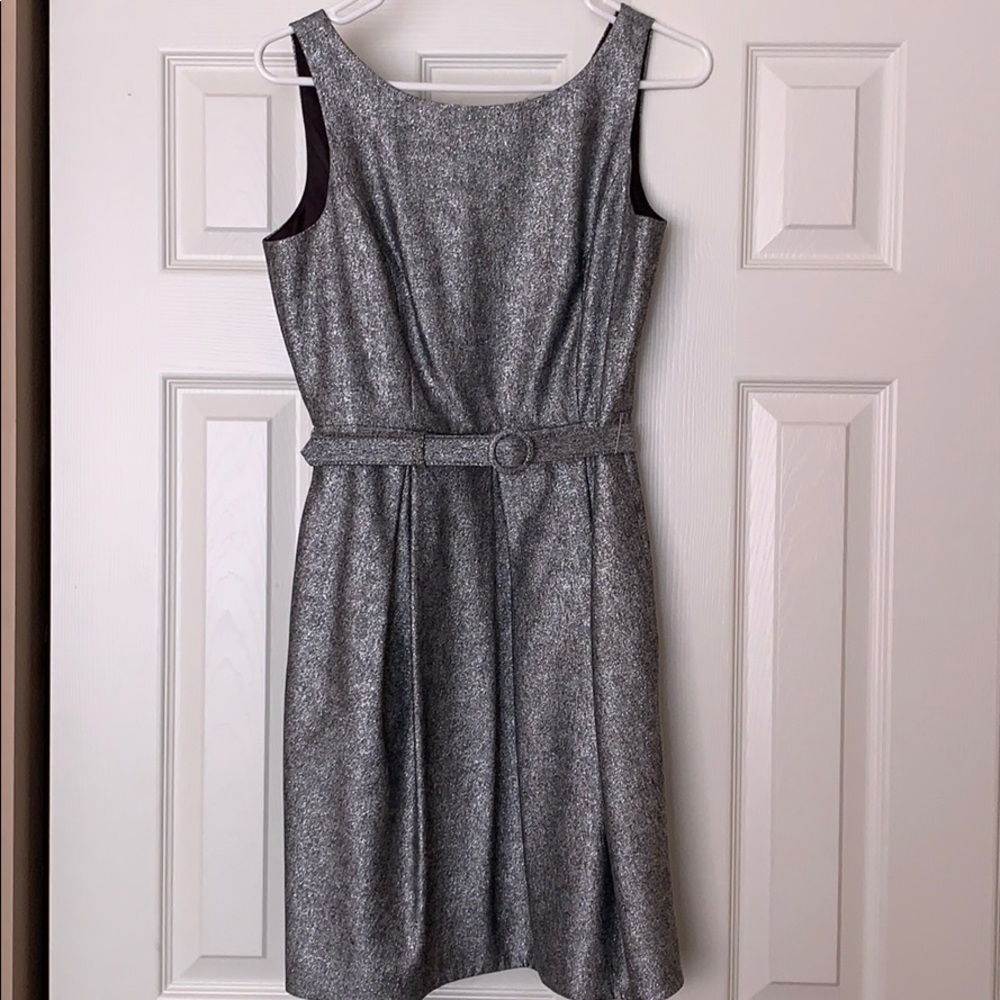 White House Black Market  black and silver dress